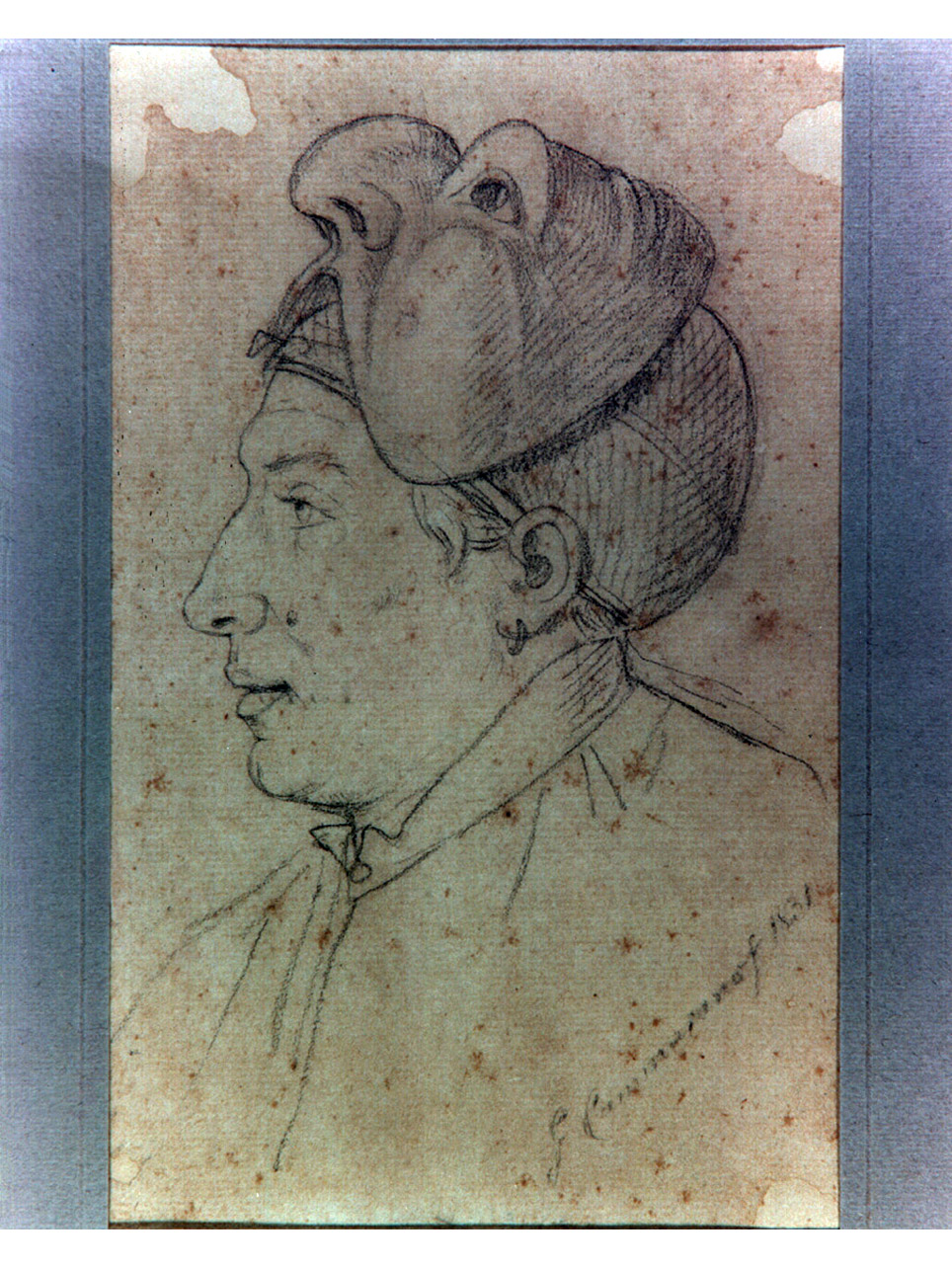 ritratto d'uomo (disegno) di Cammarano Giuseppe (sec. XIX)
