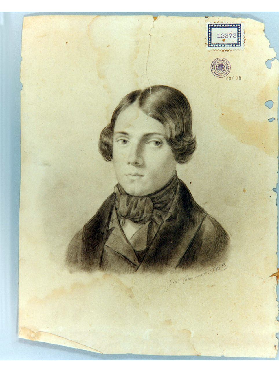 ritratto d'uomo (disegno) di Cammarano Giuseppe (sec. XIX)