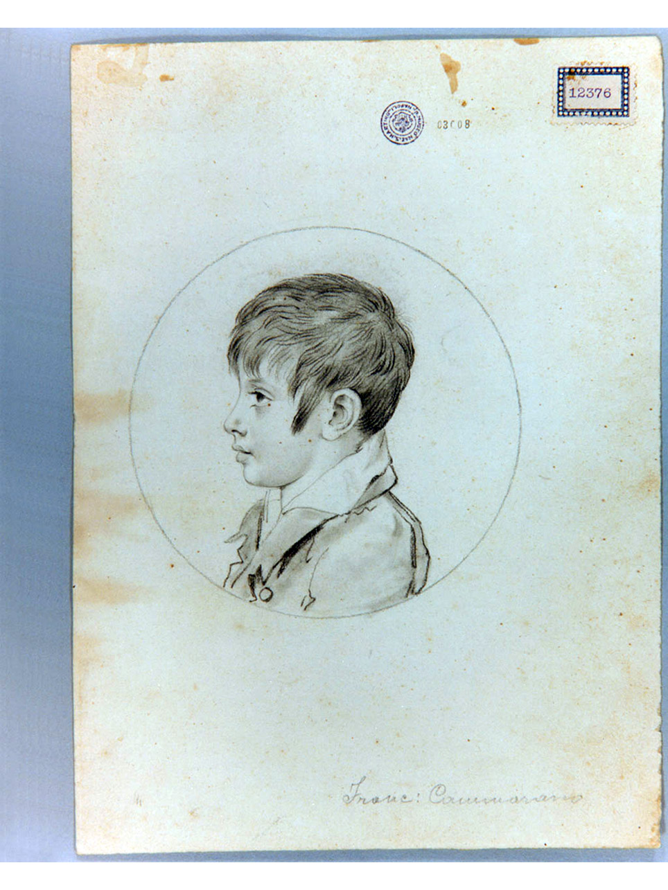 ritratto d'uomo (disegno) di Cammarano Giuseppe (sec. XIX)