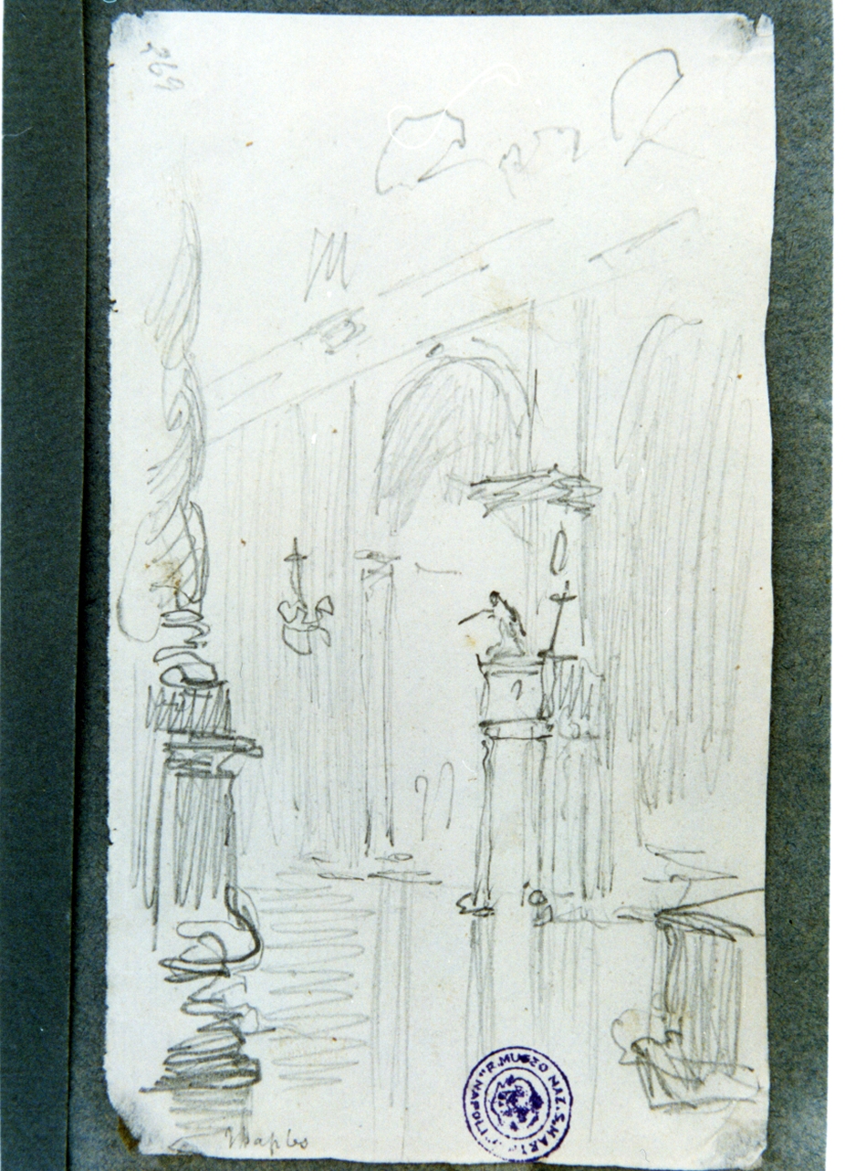 schizzo di elementi architettonici (disegno) di Vervloet Frans (secondo quarto sec. XIX)