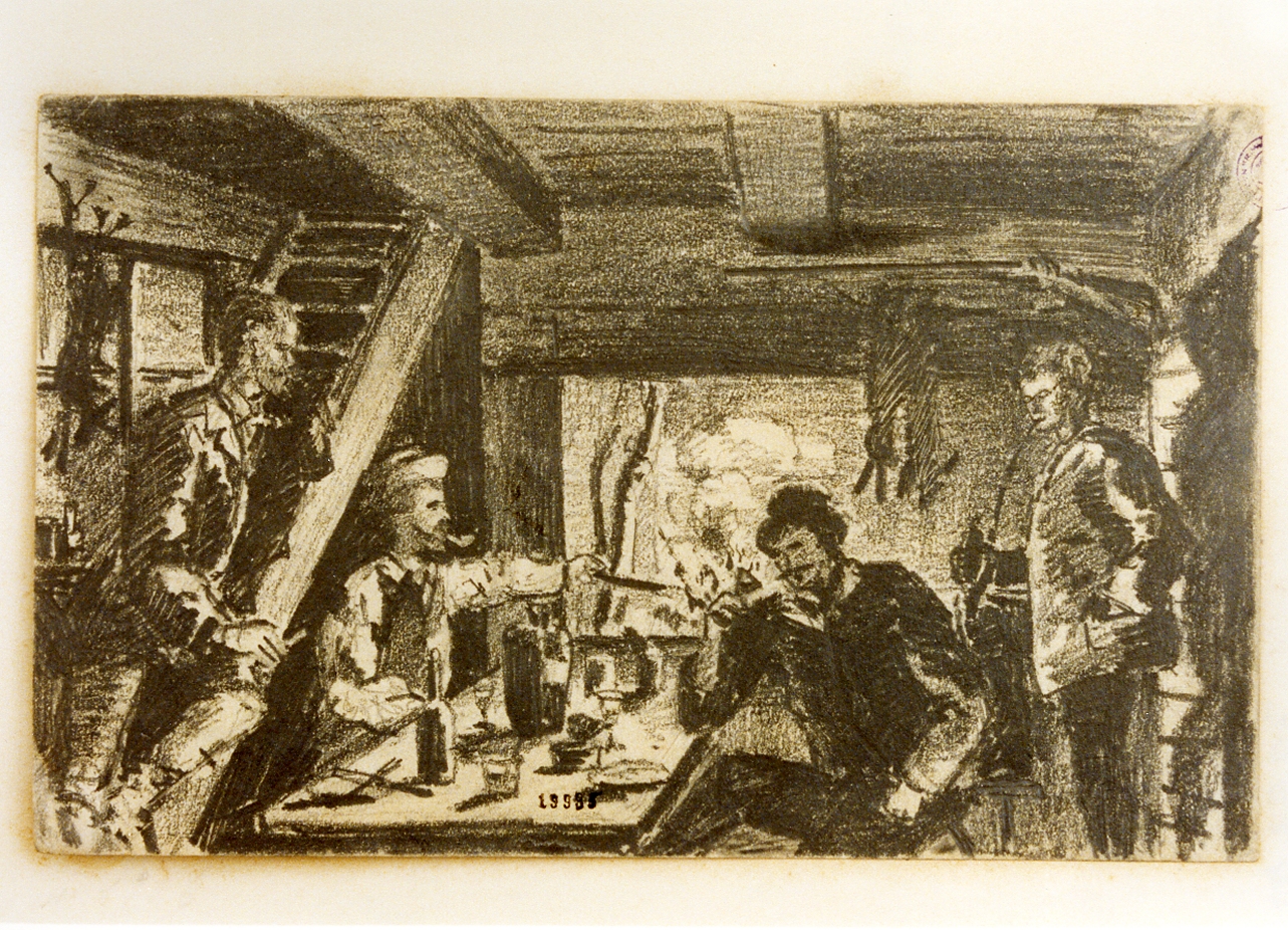 interno di osteria (disegno) di Boesen Arthur (secc. XIX/ XX)