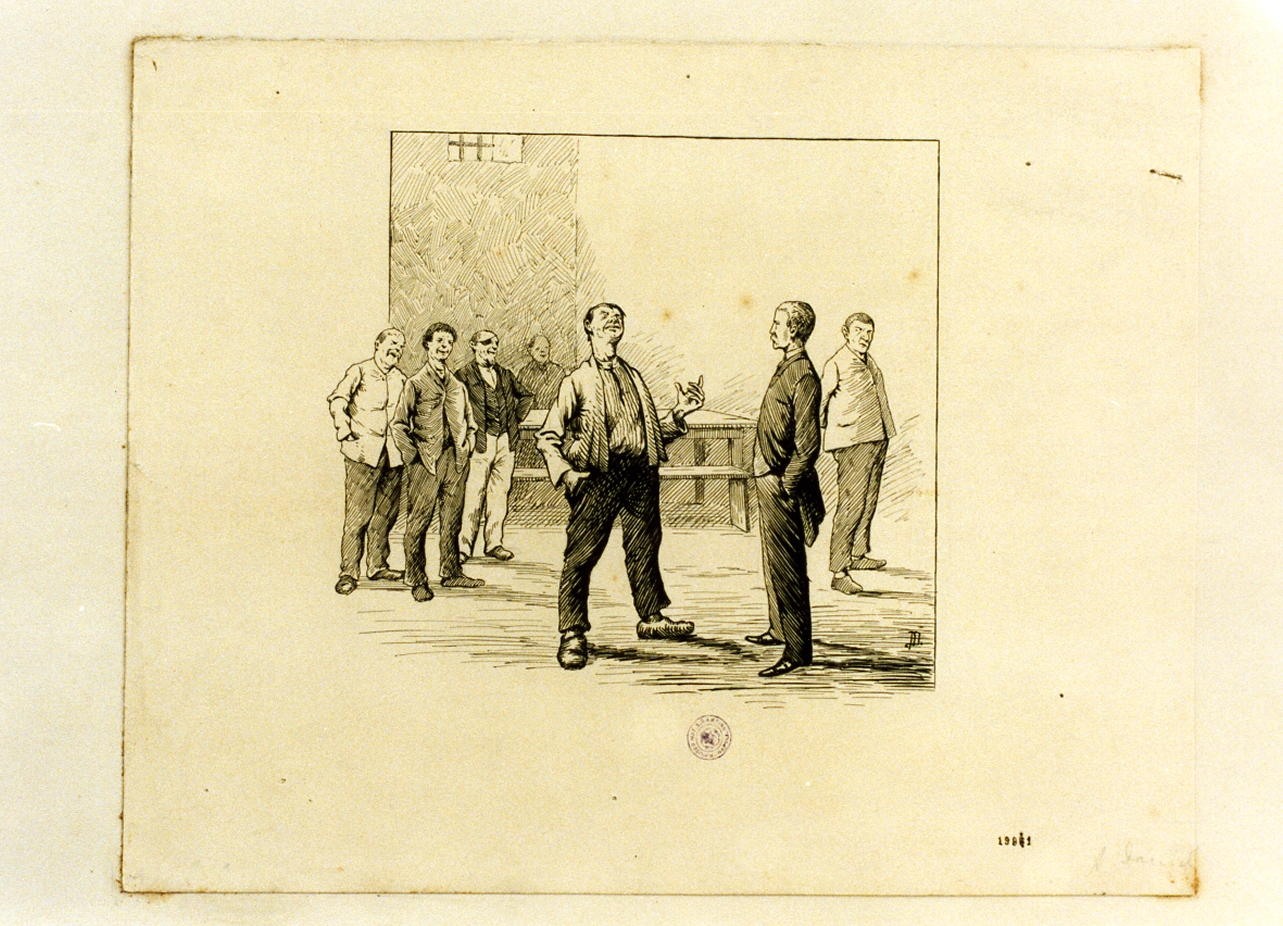 interno di prigione (disegno) - ambito danese (sec. XIX)