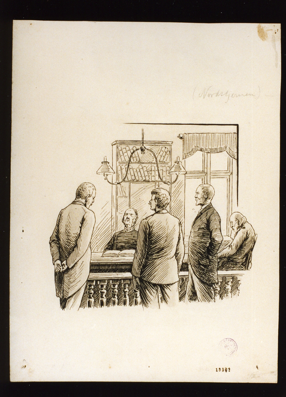 aula di tribunale (disegno) - ambito danese (sec. XIX)