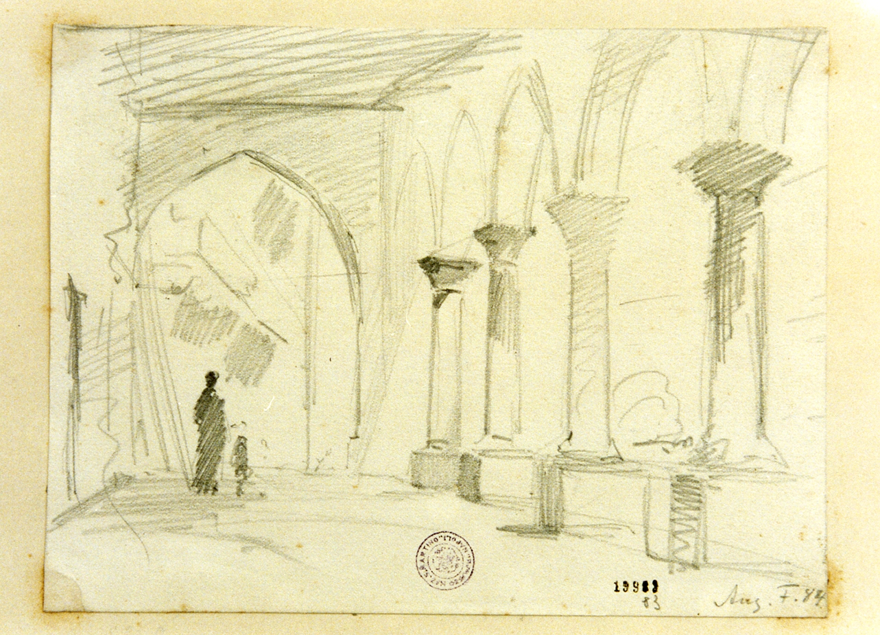 portico (disegno) di Fischer Johannes August (sec. XIX)
