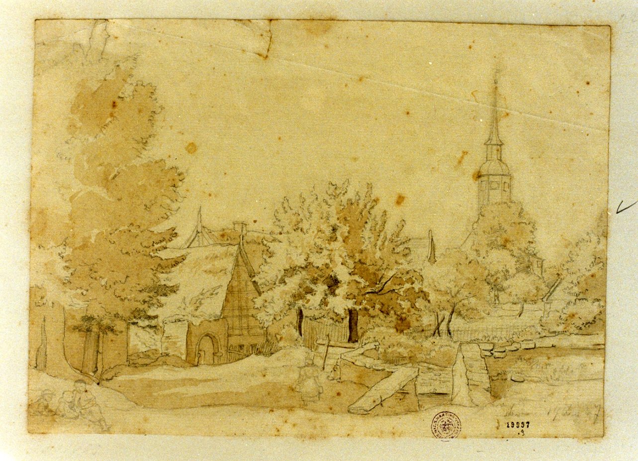 villaggio nordico (disegno) di Friedlaender Julius (sec. XIX)