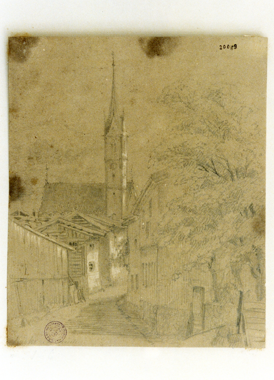 scorcio di Innsbruck (disegno) di Kobke Christen Schiellerup (sec. XIX)