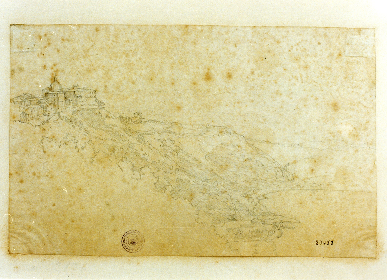 veduta di Castelgandolfo (disegno) di Kolle Claus Anton (sec. XIX)