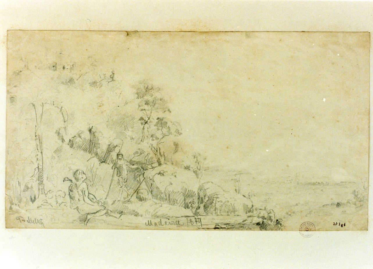 veduta di Madeira (disegno) di Melbye Fritz Sigried Georg (sec. XIX)