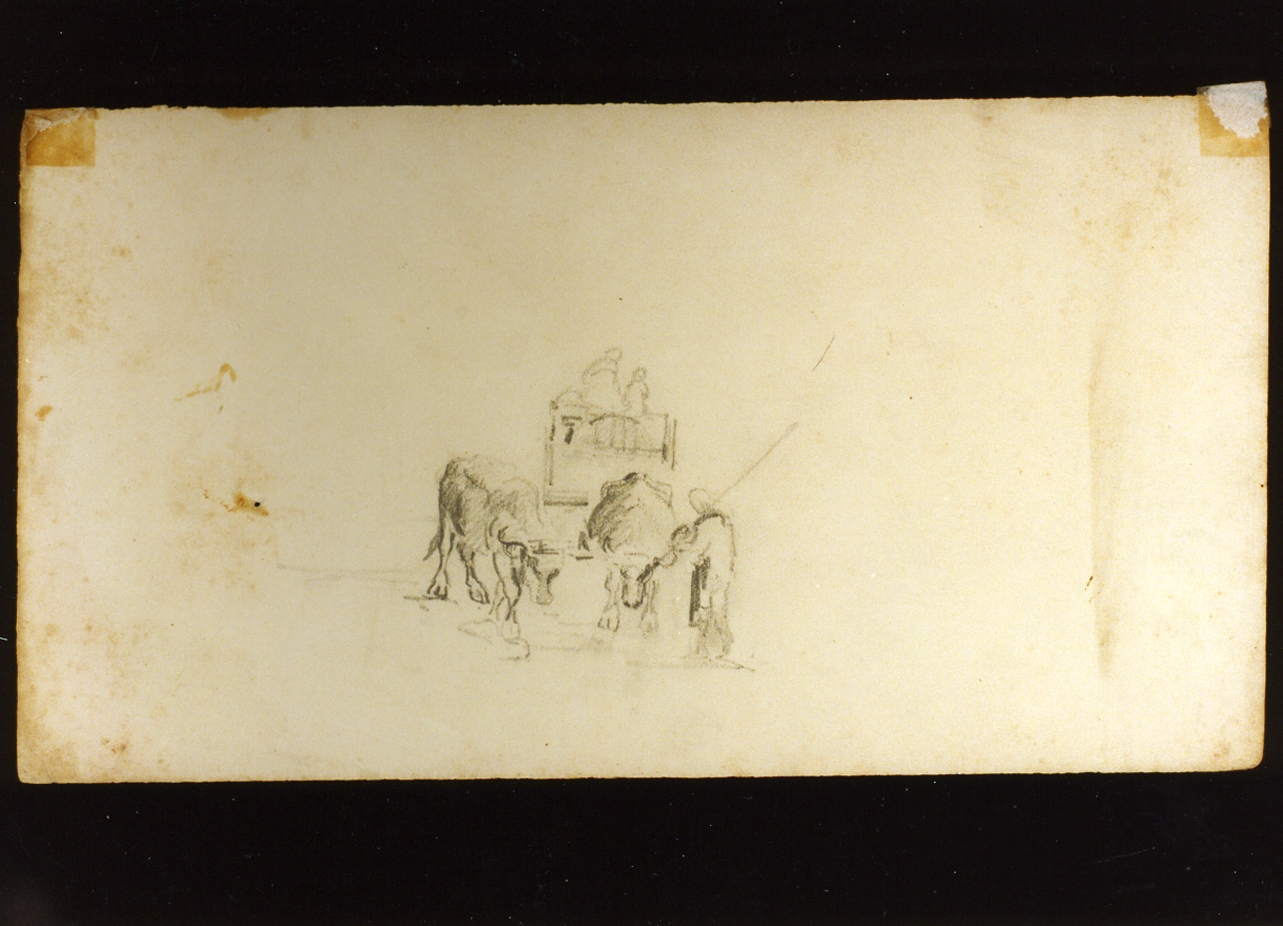 carro con buoi (disegno) di Melbye Fritz Sigried Georg (sec. XIX)