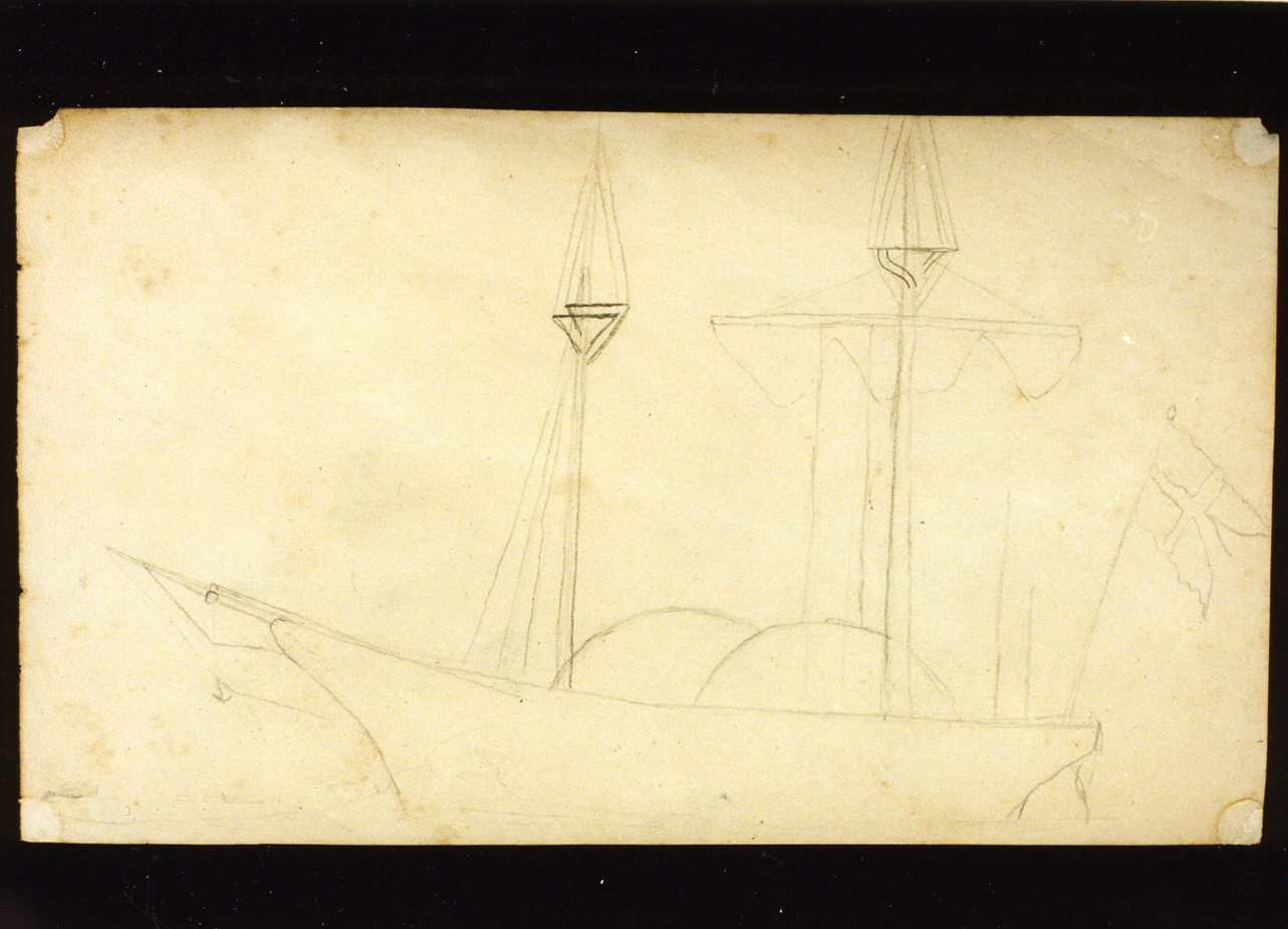 veliero (disegno) di Melbye Fritz Sigried Georg (sec. XIX)
