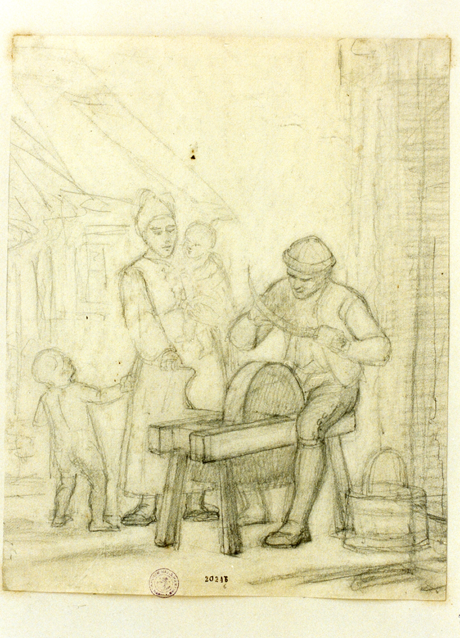 arrotino (disegno) di Schiott Heinrich August Georg (sec. XIX)