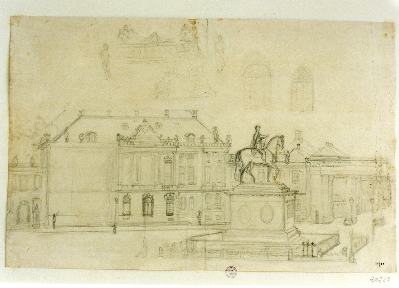 piazza di Amalienborg in Copenaghen (disegno) - ambito danese (sec. XIX)