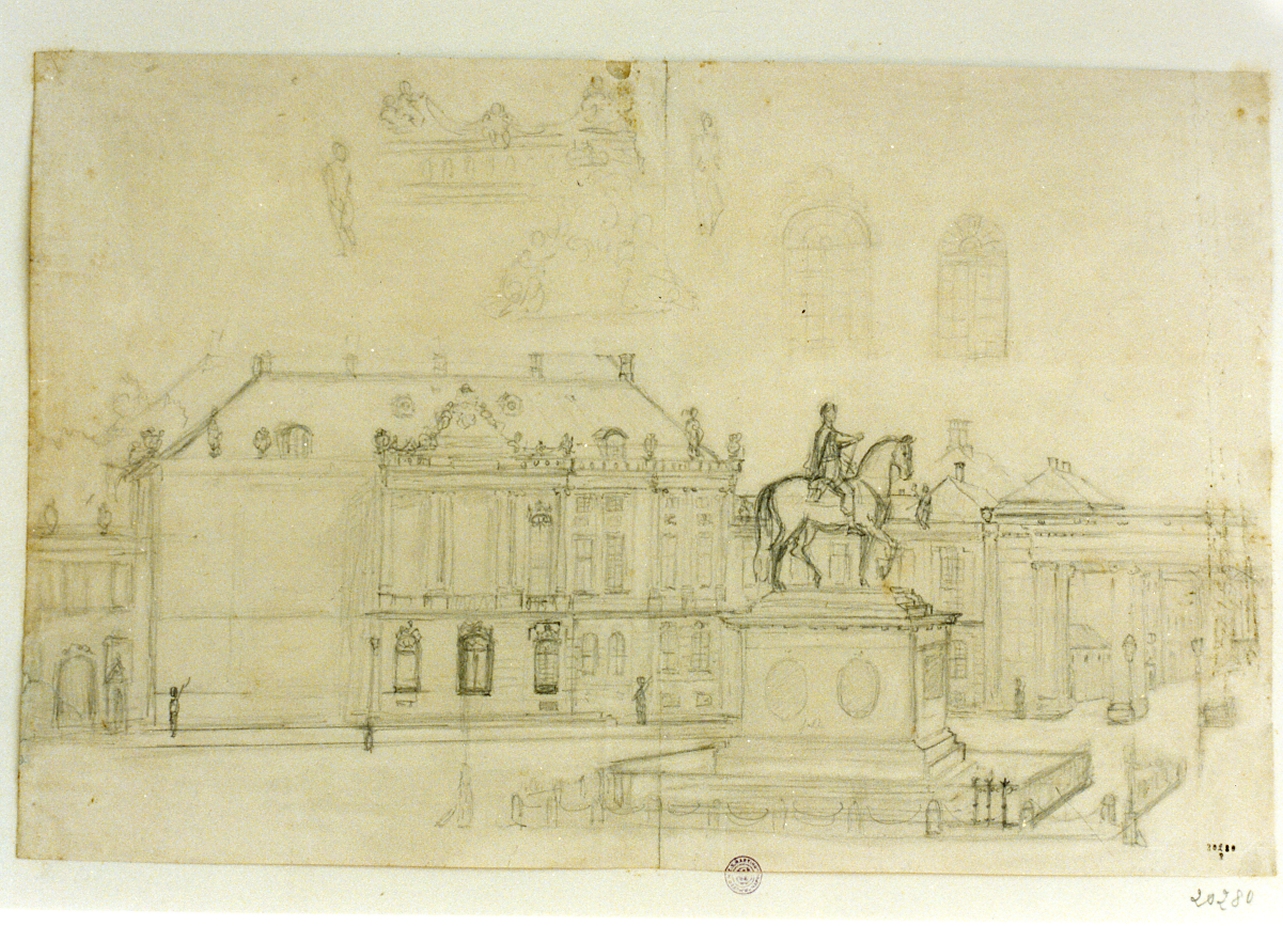 piazza di Amalienborg in Copenaghen (disegno) - ambito danese (sec. XIX)