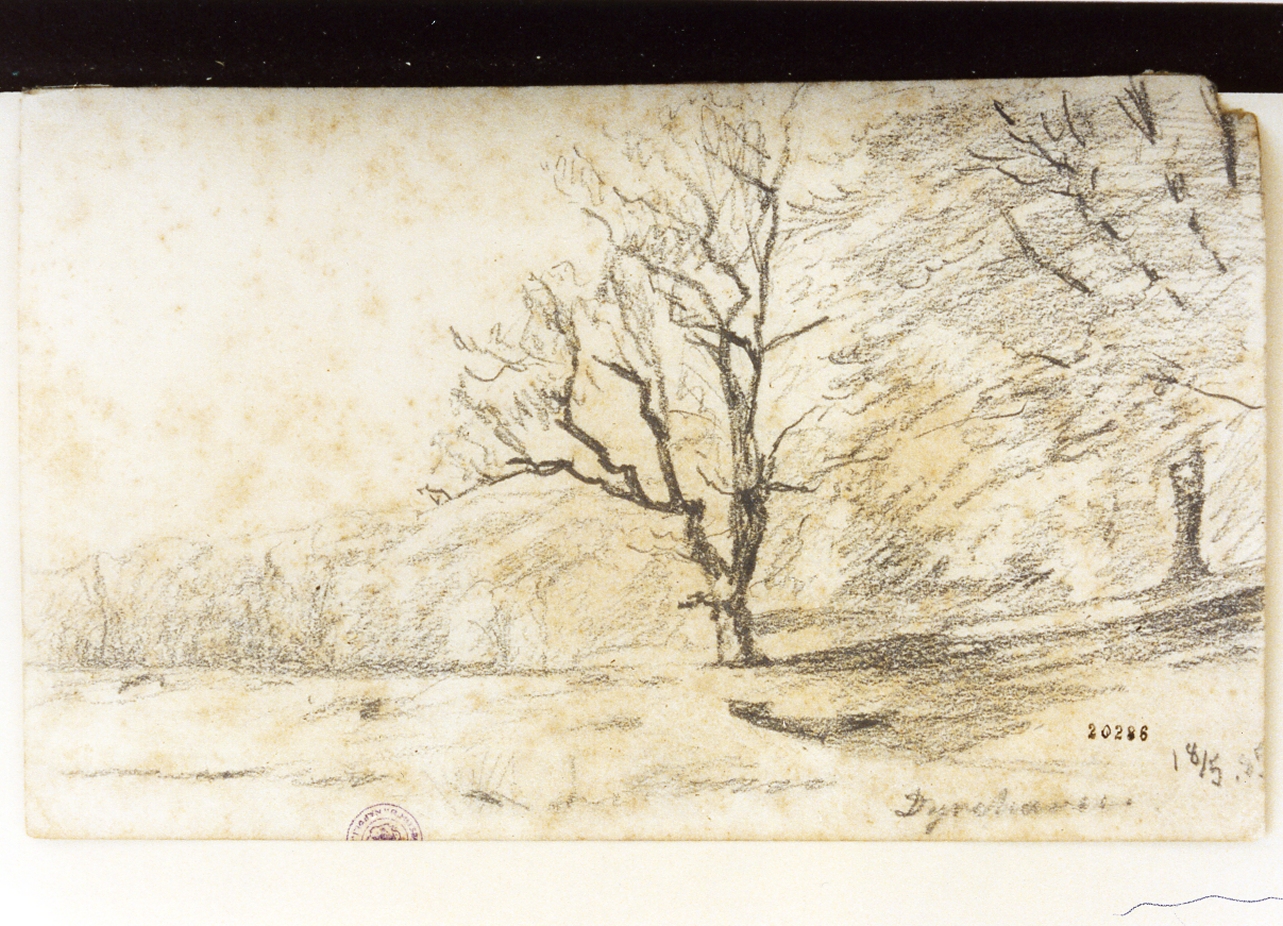 paesaggio (disegno) di Wennerwald Emil August Theodor (sec. XIX)