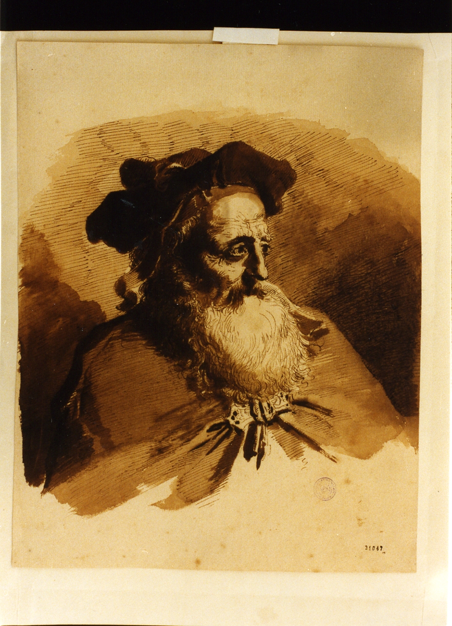 ritratto d'uomo (disegno) - ambito tedesco (sec. XIX)