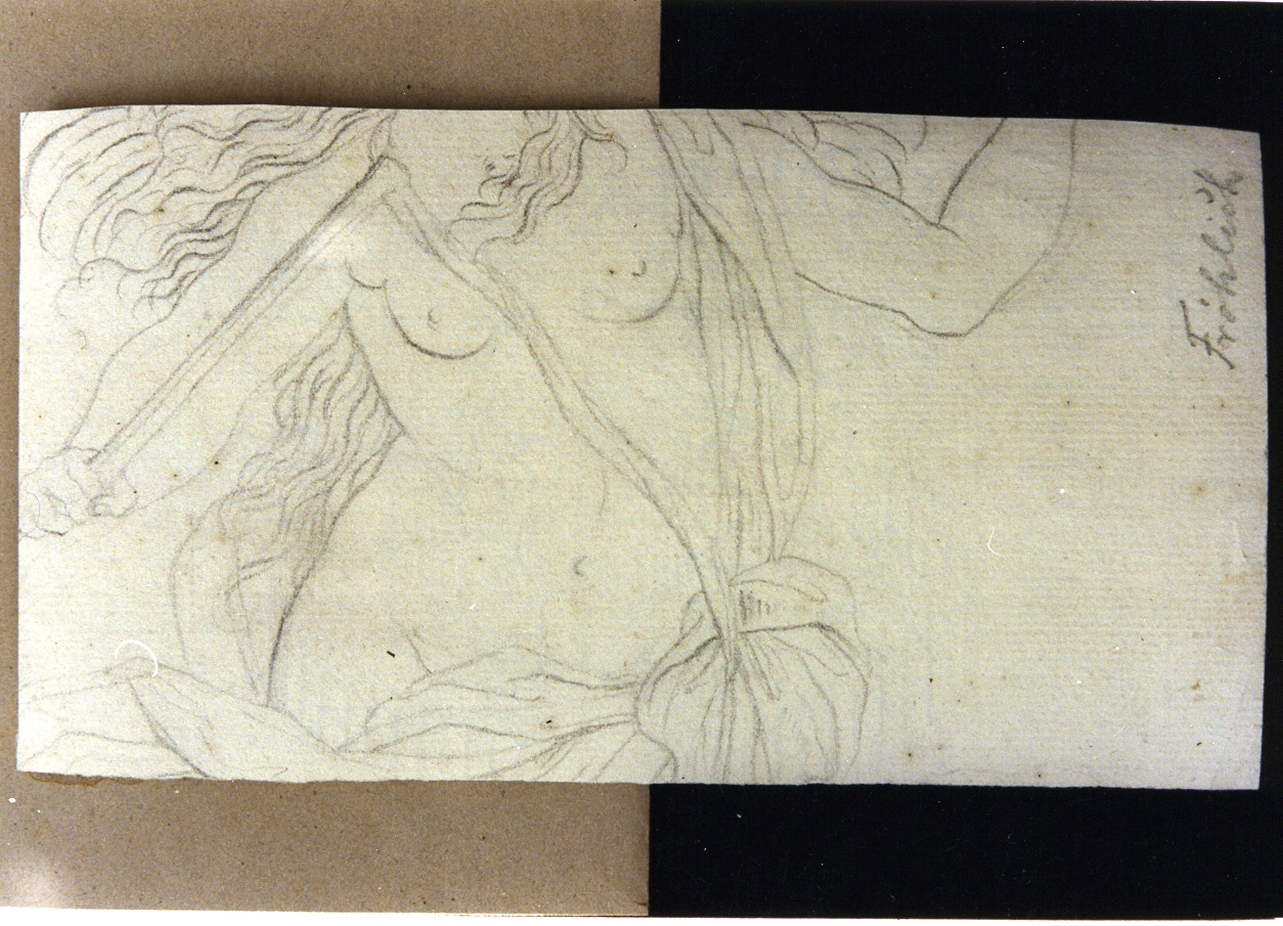 frammento di nudo femminile (disegno) di Frolich Lorenz (secc. XIX/ XX)