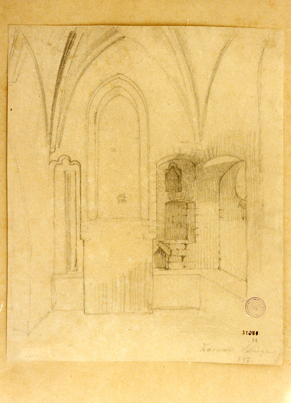 interno del castello di Karnan a Helsingborg (disegno) - ambito danese (sec. XIX)