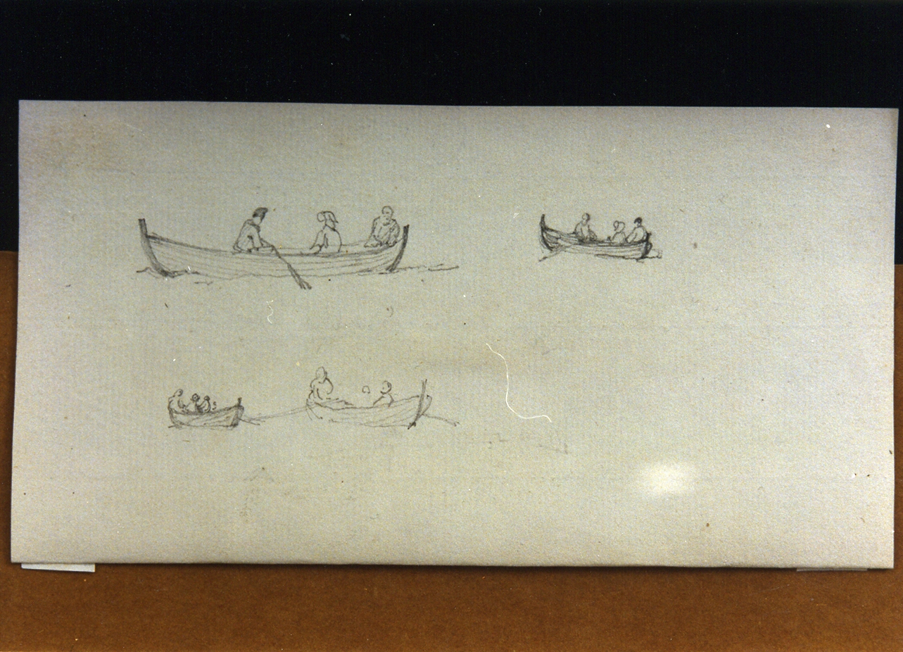 studio di barche con figure (disegno) di Larsen Emanuel (metà sec. XIX)