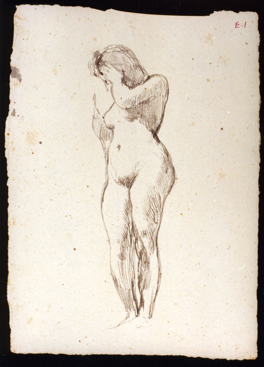 figura femminile nuda (disegno) di Vetri Paolo (secc. XIX/ XX)