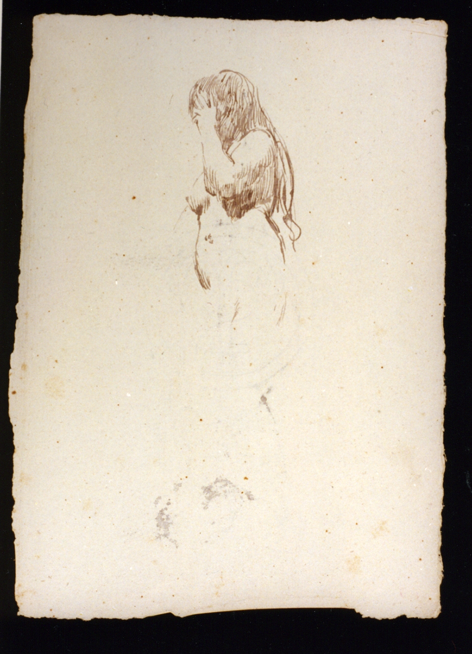 studio di figura femminile nuda (disegno) di Vetri Paolo (secc. XIX/ XX)