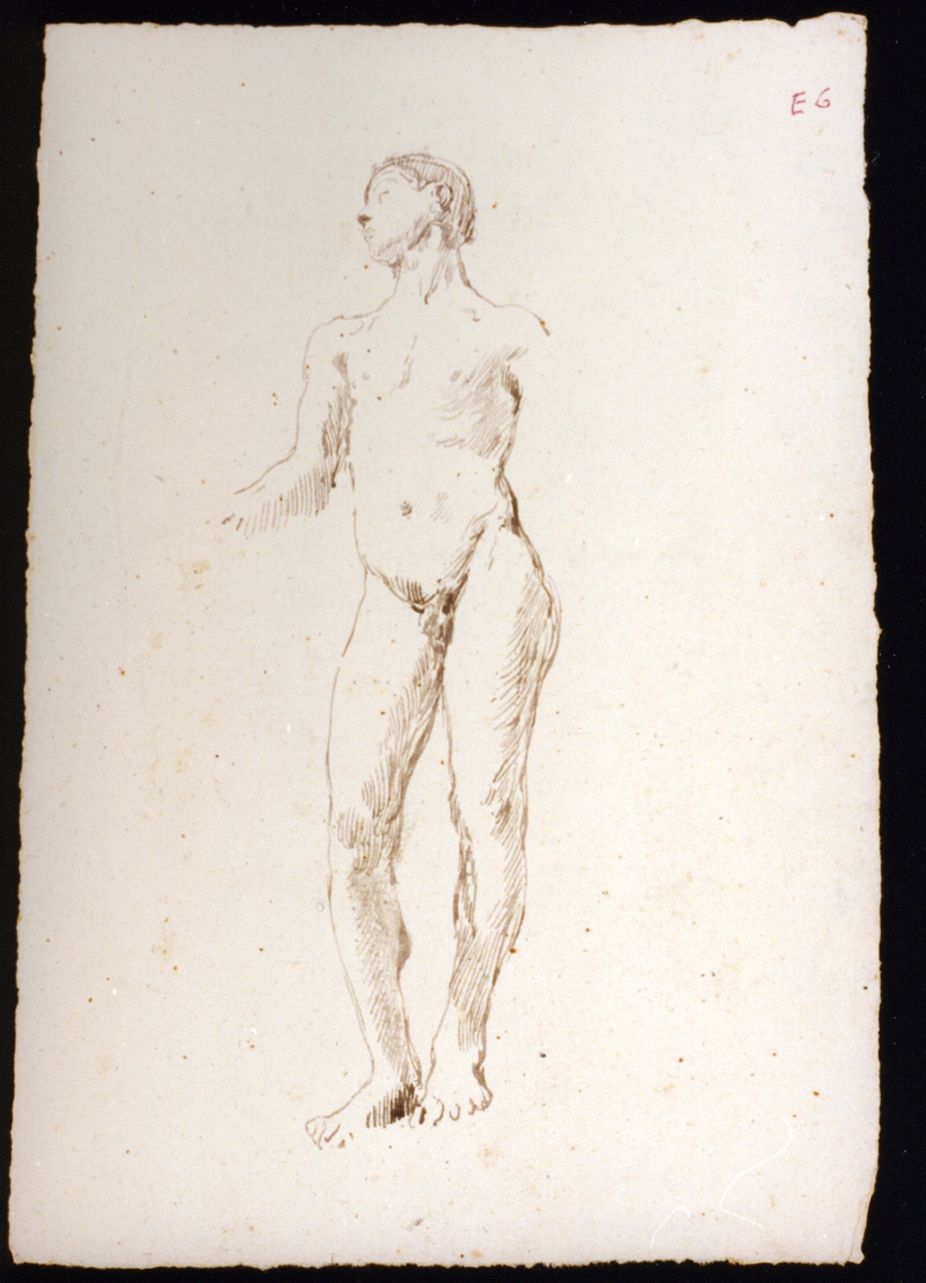 studio di figura maschile nuda (disegno) di Vetri Paolo (secc. XIX/ XX)