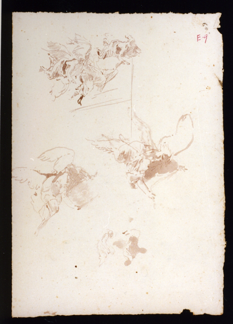 studi per cori angelici (disegno) di Vetri Paolo (secc. XIX/ XX)