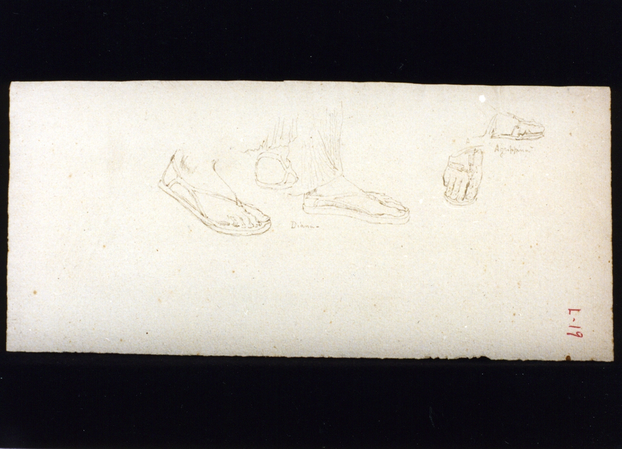 studio di piedi con calzari (disegno) di Vetri Paolo (ultimo quarto sec. XIX)