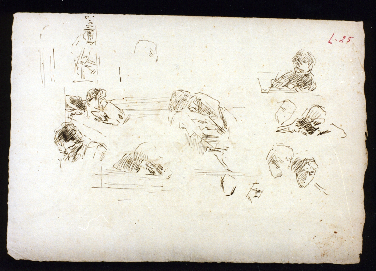 fanciulli che scrivono (disegno) di Vetri Paolo (ultimo quarto sec. XIX)