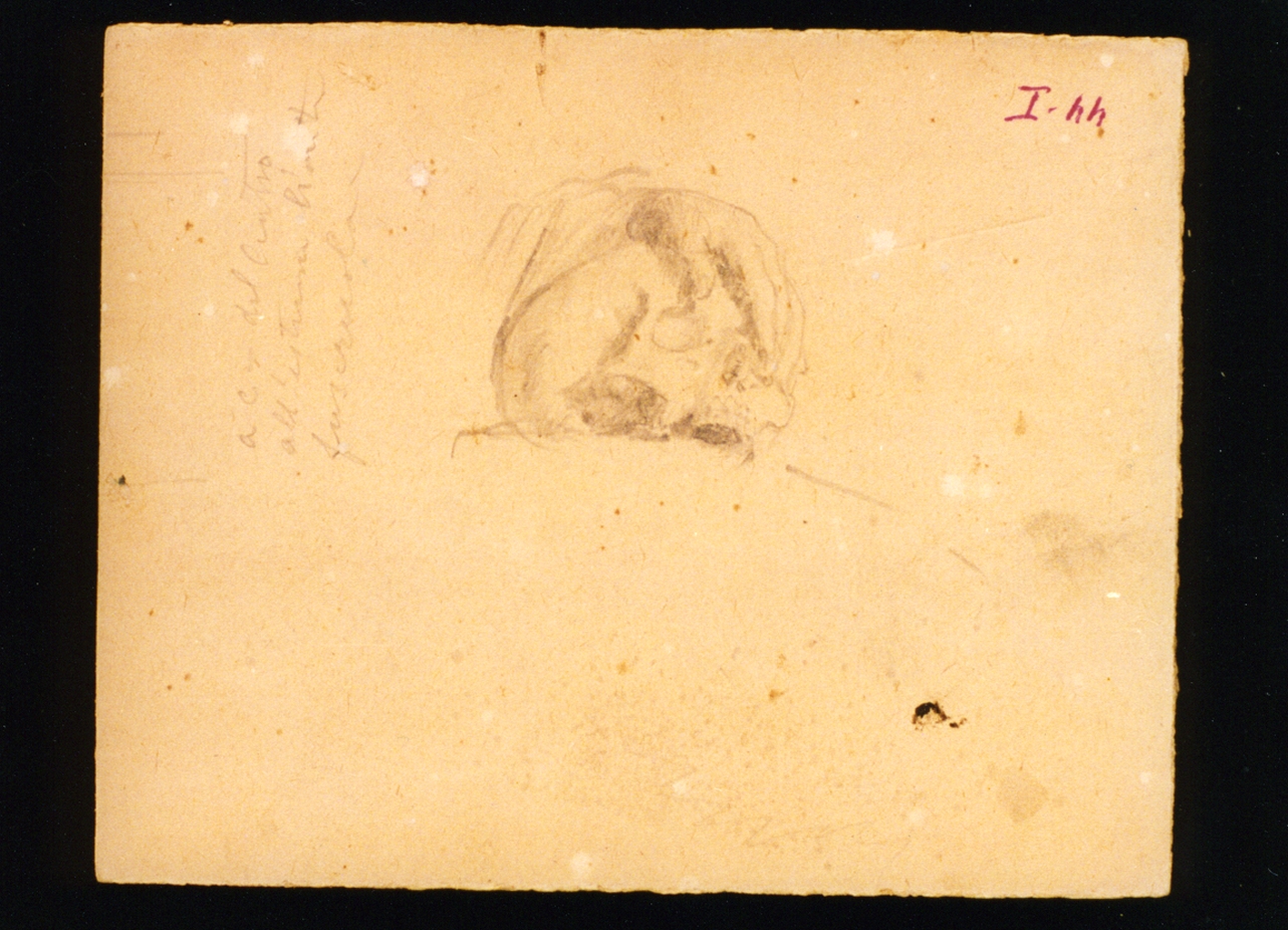 studio di mano su di un teschio (disegno) di Vetri Paolo (fine/inizio secc. XIX/ XX)