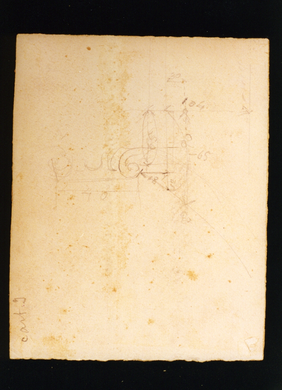 studio di elementi decorativi architettonici (disegno) di Vetri Paolo (fine/inizio secc. XIX/ XX)