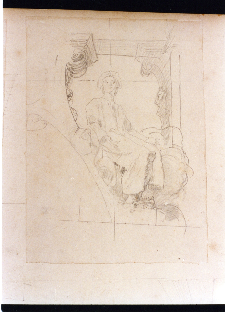 figura allegorica femminile (disegno) di Vetri Paolo (inizio sec. XX)