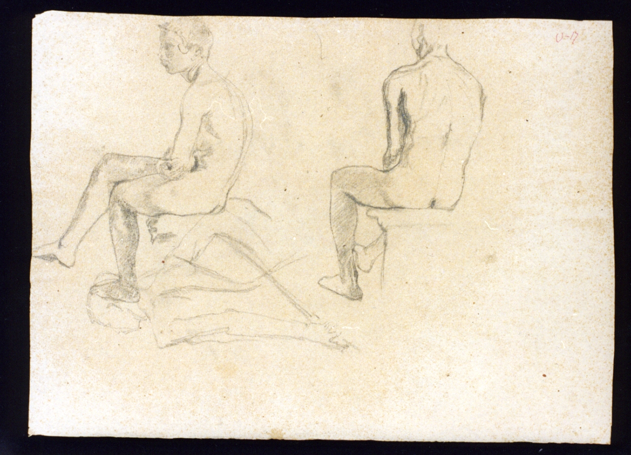 studi di figure maschili nude (disegno) di Vetri Paolo (sec. XIX)