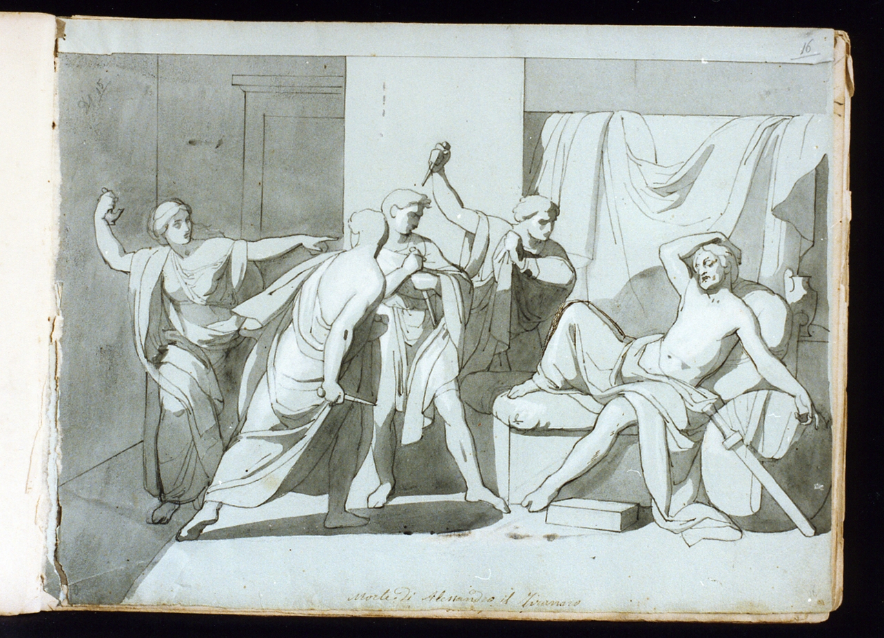 morte di Alesandro il tiranno (disegno) di Postiglione Raffaele (ultimo quarto sec. XIX)