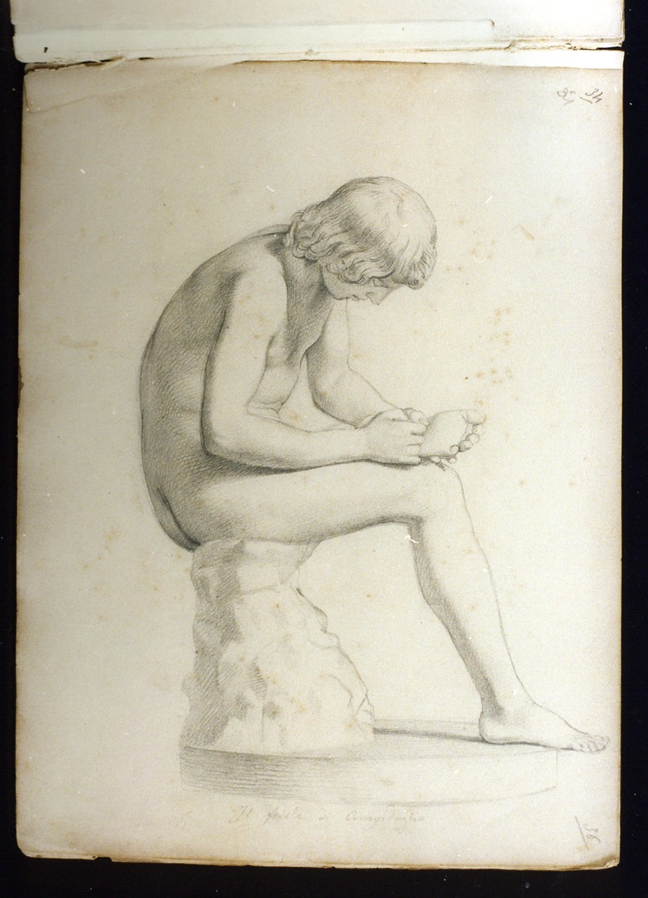 studio dello "Spinario" (disegno) di Postiglione Raffaele (ultimo quarto sec. XIX)