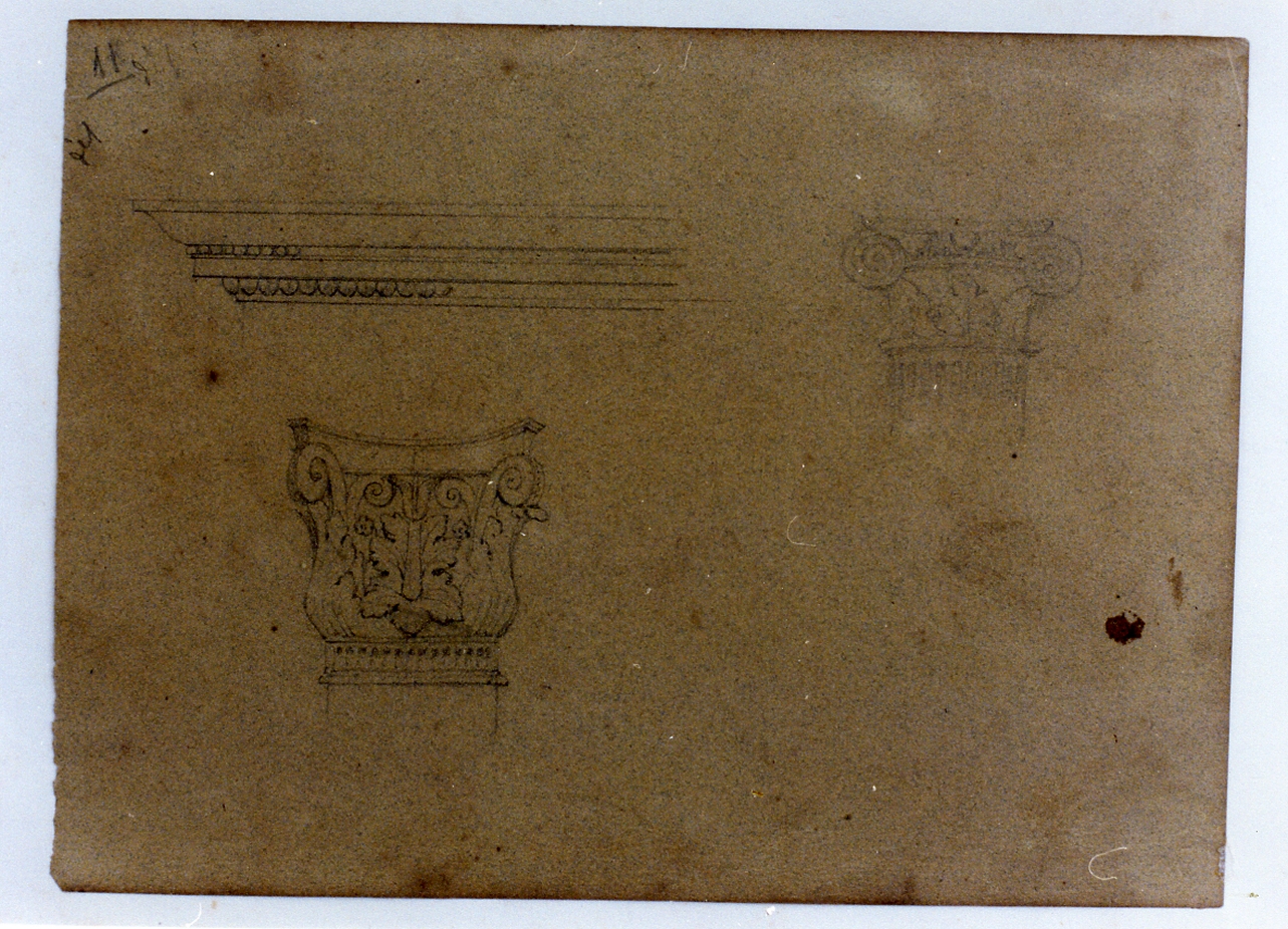 studio di elementi decorativi architettonici (disegno) di Postiglione Raffaele (sec. XIX)