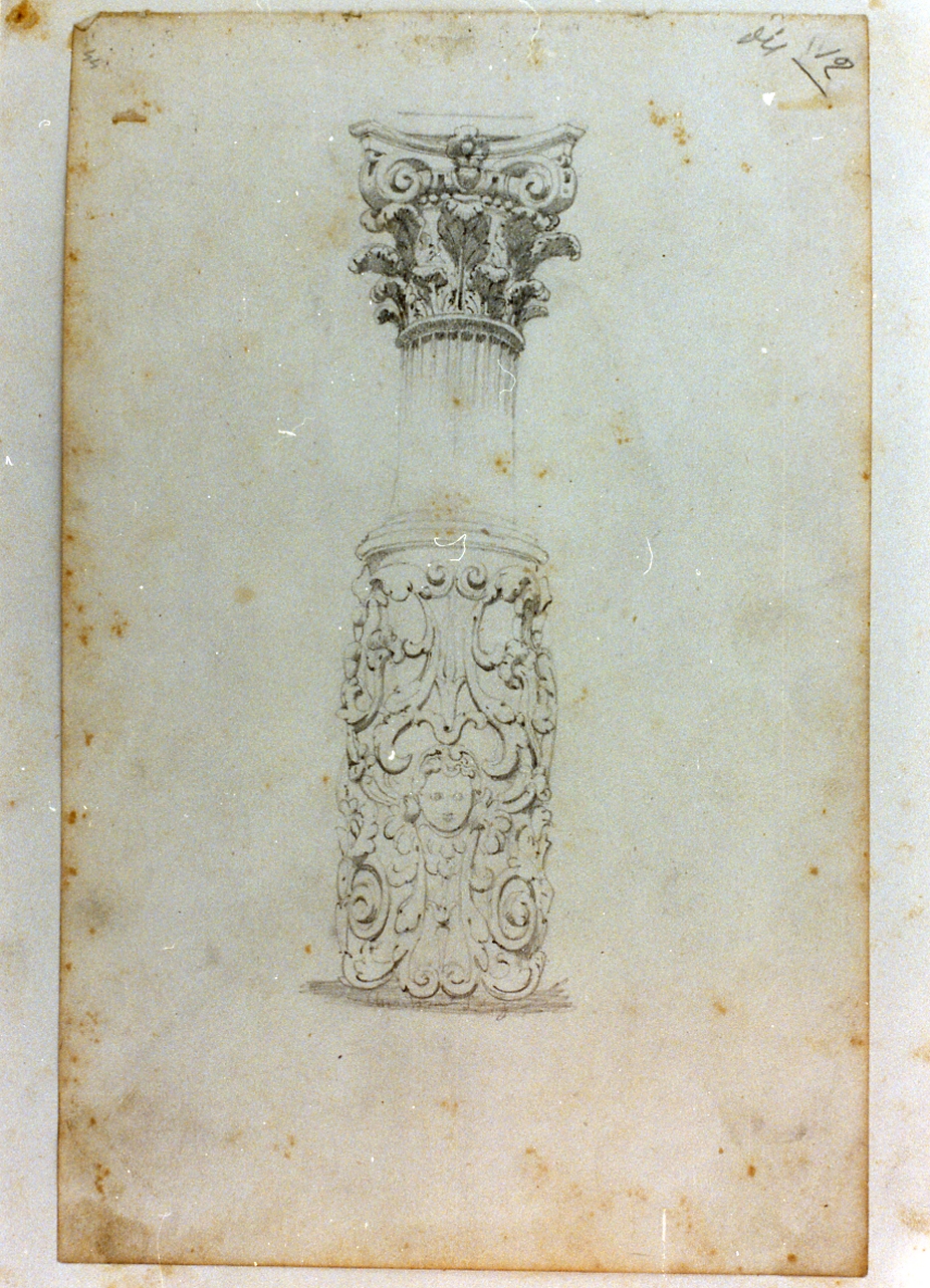 studio di elementi decorativi architettonici (disegno) di Postiglione Raffaele (sec. XIX)