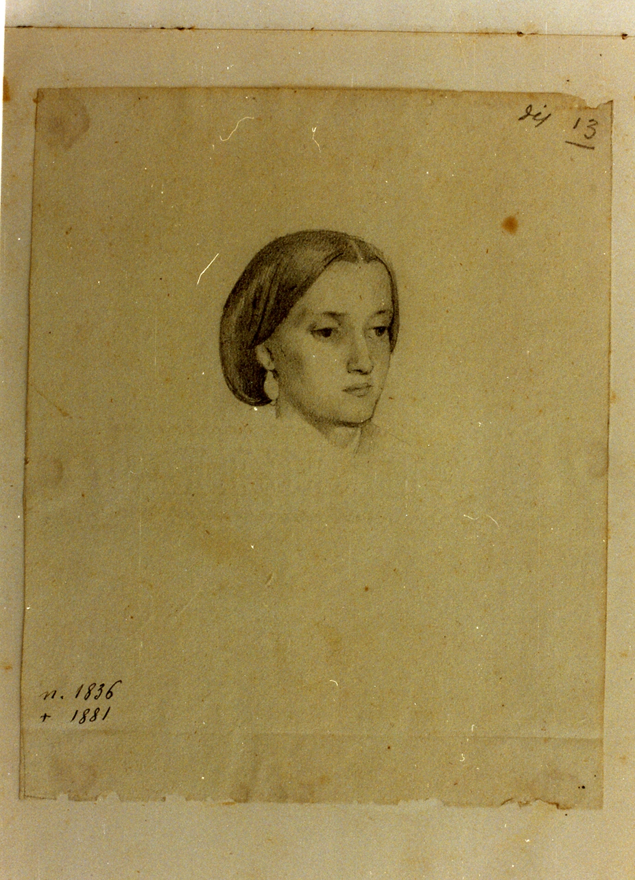 ritratto femminile (disegno) di Postiglione Raffaele (sec. XIX)