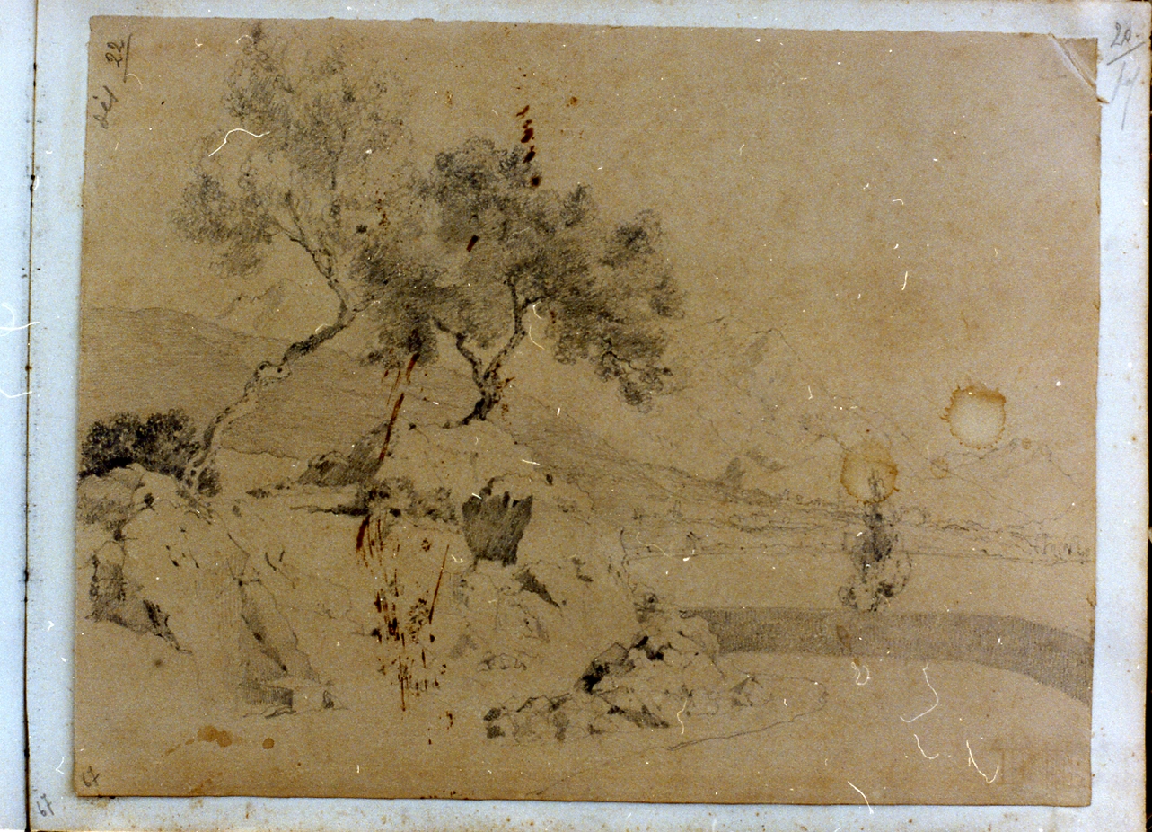 paesaggio (disegno) di Postiglione Raffaele (sec. XIX)