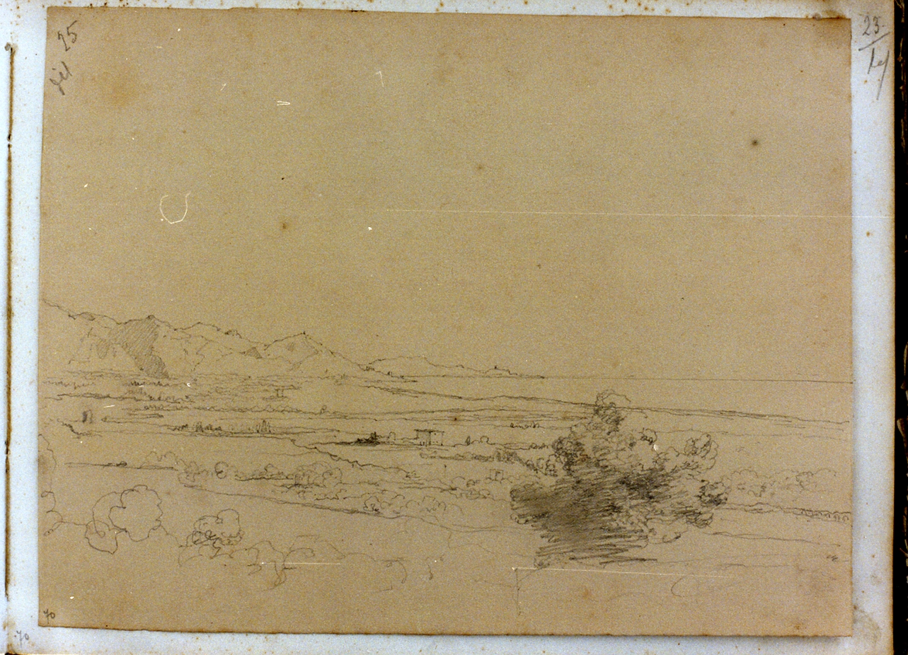 paesaggio (disegno) di Postiglione Raffaele (sec. XIX)