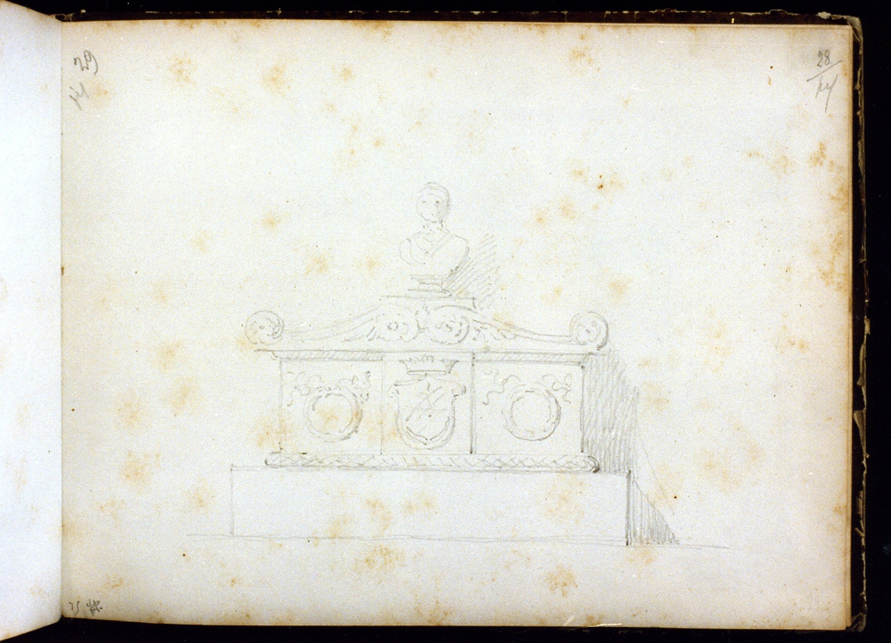 schizzo per monumento sepolcrale (disegno) di Postiglione Raffaele (sec. XIX)