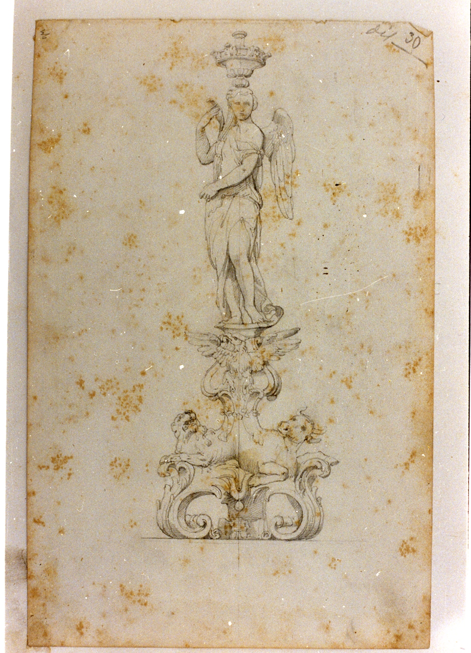 candelabro (disegno) di Postiglione Raffaele (sec. XIX)