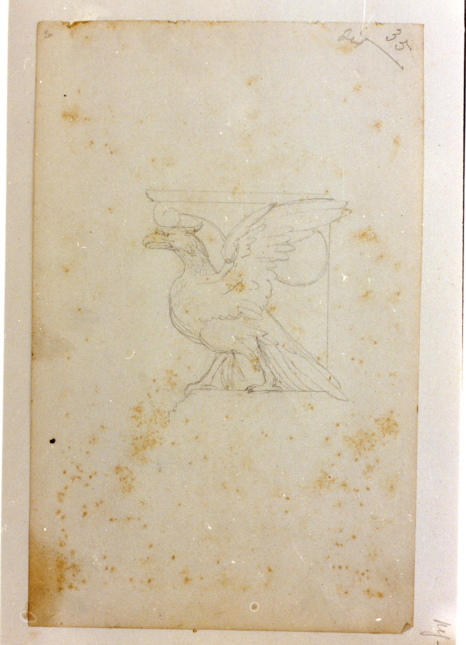 studi di elemento decorativo architettonico (disegno) di Postiglione Raffaele (sec. XIX)
