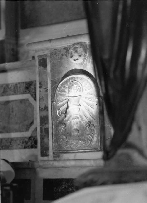 calice eucaristico (sportello di tabernacolo) - bottega campana (seconda metà sec. XIX)