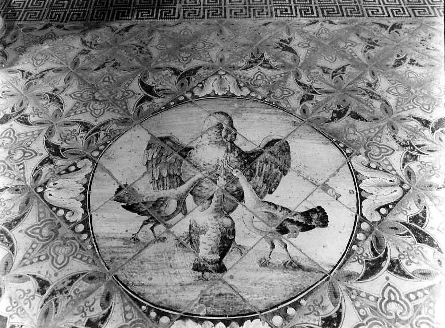 motivi decorativi vegetali e animali (decorazione a smalto) - bottega campana (metà sec. XIX)