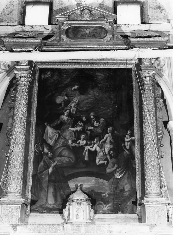 cornice a impostazione architettonica di dipinto - bottega campana (prima metà sec. XVII)