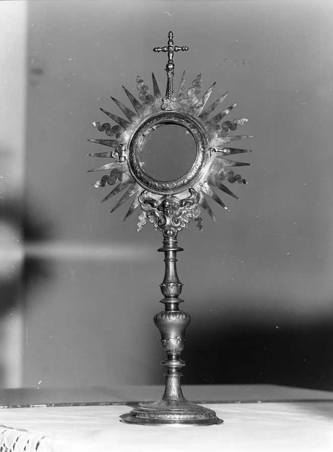 ostensorio - a raggiera - bottega campana (seconda metà sec. XVII)