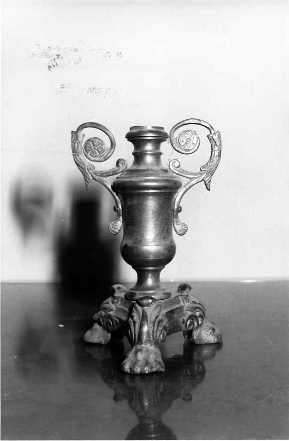 vaso d'altare con composizione floreale - bottega campana (sec. XIX)