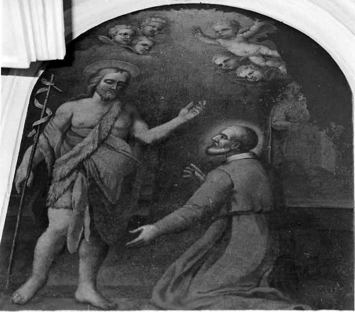 apparizione di San Giovanni Battista a San Filippo Neri (dipinto, ciclo) di Mazza Giacinto (sec. XVIII)