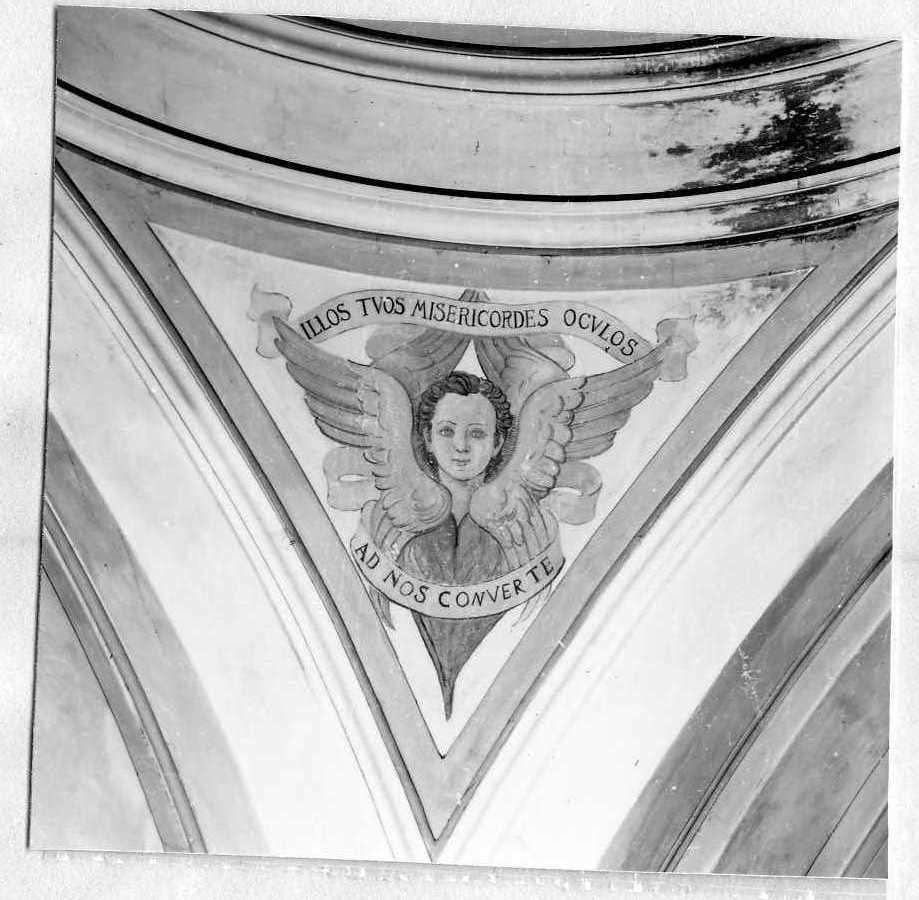 angelo con cartiglio (dipinto, serie) - ambito campano (inizio sec. XX)