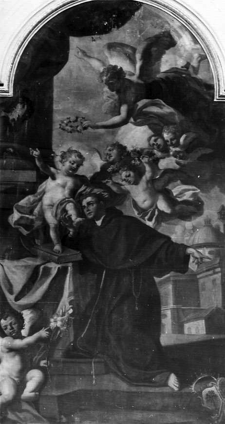 Sant'Antonio da Padova con il bambino (dipinto) - ambito campano (prima metà sec. XVIII)